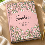 Custom Name Birth Month Flower Planner 2027 Gifts For Women - Personalized Hardcover Journal