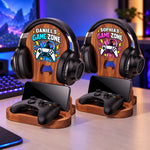 Custom Name Gamer Gifts for Men - Personalized Wooden Headset Stand