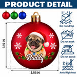 Custom Pet Photo Christmas Dog Cat Lover Gifts - Personalized Full Wrap Ball Ornament