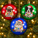 Custom Pet Photo Christmas Dog Cat Lover Gifts - Personalized Full Wrap Ball Ornament