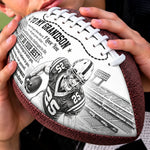 Custom Photo Inspirational Football Gifts for Son, Grandson - Personalized Leather Football