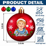 Custom Photo Christmas Keepsake Gifts For Family, Couples, Pet Lovers - Personalized Full Wrap Ball Ornament