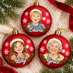 Custom Photo Christmas Keepsake Gifts For Family, Couples, Pet Lovers - Personalized Full Wrap Ball Ornament