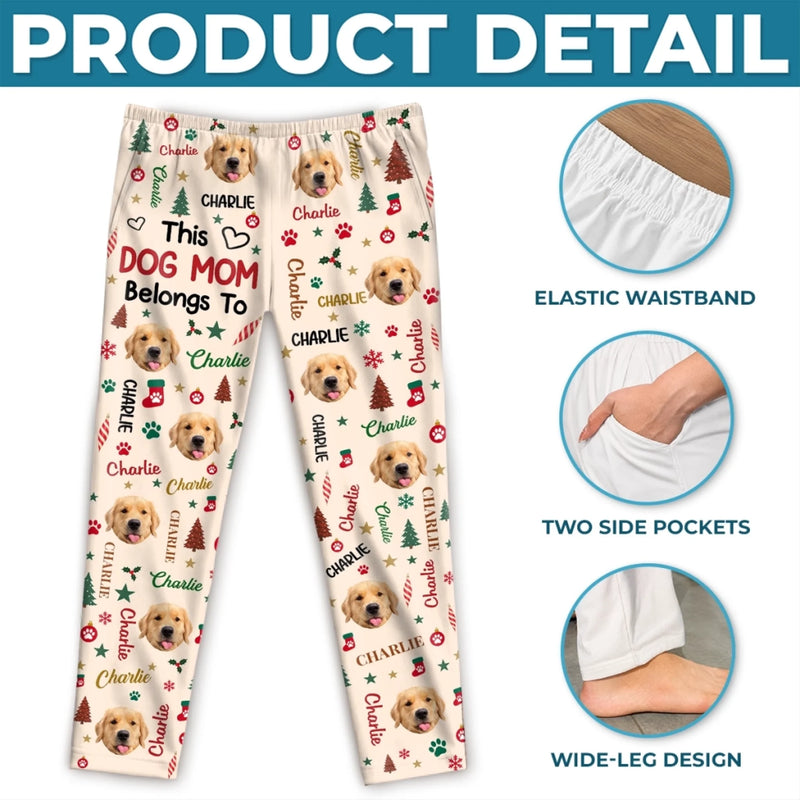 Custom Pet Photo Christmas Gifts for Dog Moms, Dog Dads, Pet Lovers - Personalized Pajama Pants
