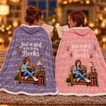 Custom Name Book Lover Reading Nook Gifts For Her - Personalized Snuggle Blanket