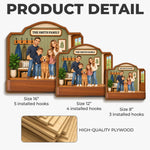 Custom Family Portrait Home Decor Gifts - Personalized Wooden Key Holder