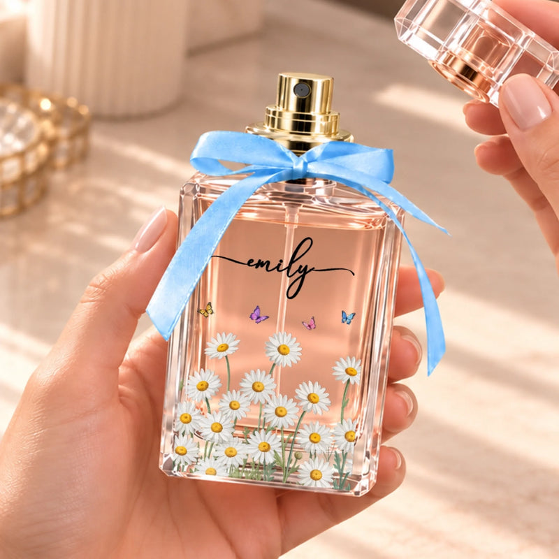 Custom Wildflower And Butterfly Gifts For Her - Personalized Refillable Perfume Bottle