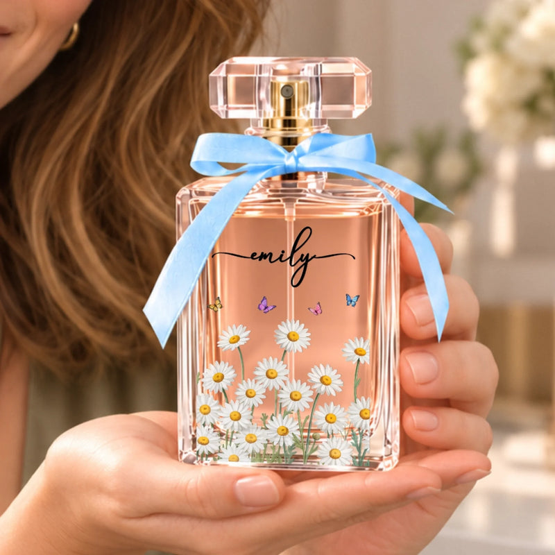 Custom Wildflower And Butterfly Gifts For Her - Personalized Refillable Perfume Bottle