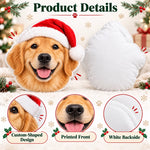 Custom Pet Photo Santa Hat Christmas Gifts For Dog And Cat Lovers - Personalized Shaped Pillow