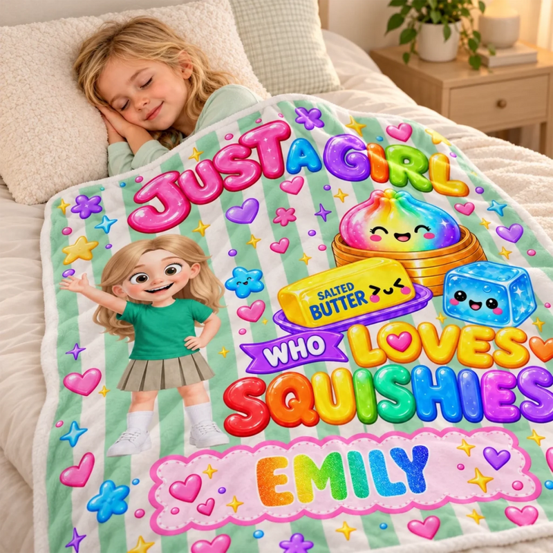 Custom Name Squishy Gifts for Girls - Personalized Blanket