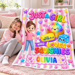 Custom Name Squishy Gifts for Girls - Personalized Blanket