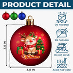 Custom Name Christmas Character Gifts - Personalized Full Wrap Ball Ornament