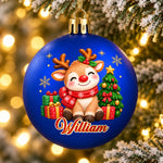Custom Name Christmas Character Gifts - Personalized Full Wrap Ball Ornament